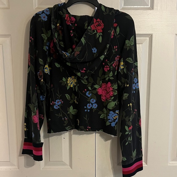 Pam & Gela Black Floral Hoodie - Picture 3 of 3